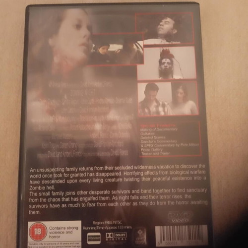 Zombie Night DVD like new, horror thriller without Greek subtitles