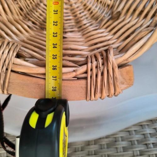 Handmade wicker basket with wooden handles like new