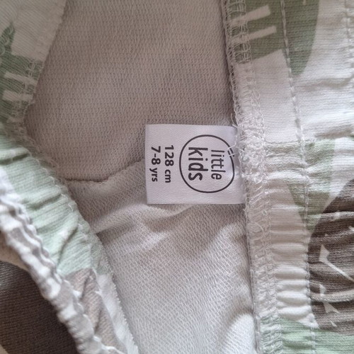 Boys' Shorts new, size 128 cm, beige and mint, cotton