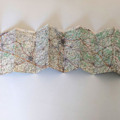 Vintage Michelin Map No 2 Oostende–Brussel–Luik used, folding 1:200000