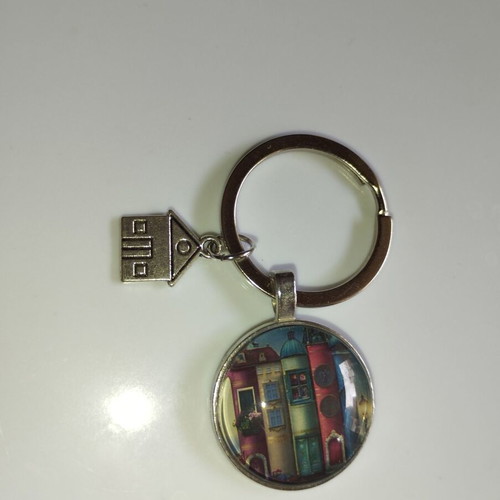 Keychain colorful magic bookstore with mini house charm new alpaca