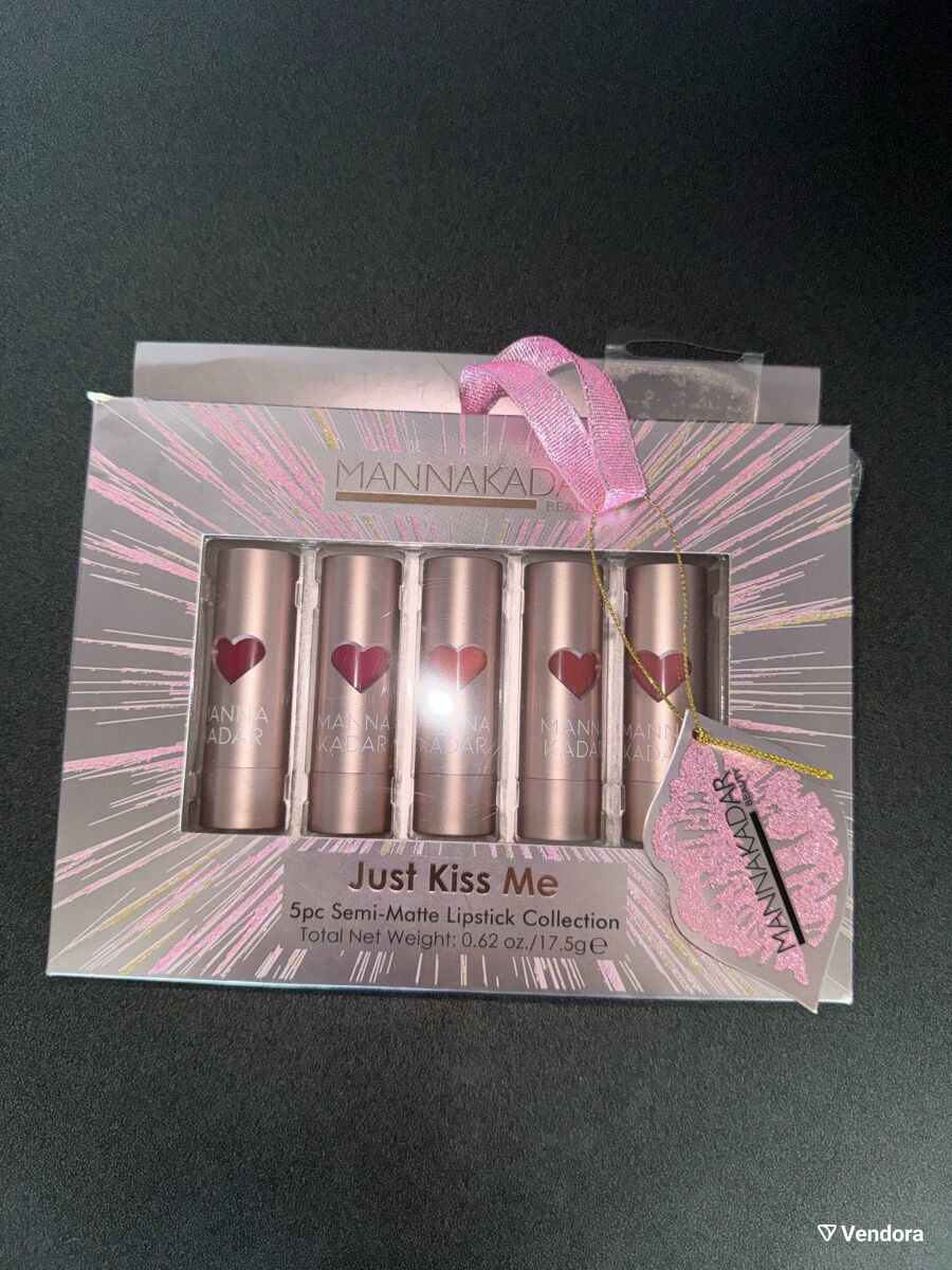 Manna Kadar Just Kiss Me semi-matte lipstick set of 5 Skincare product photo at Sylvia Glow House, Manna Kadar Just Kiss Me semi-matte lipstick set of 5, gallery view 2