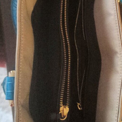 DINKY handbag like new, beige and turquoise