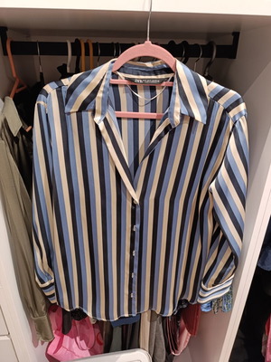 Zara striped satin-look shirt new, size S