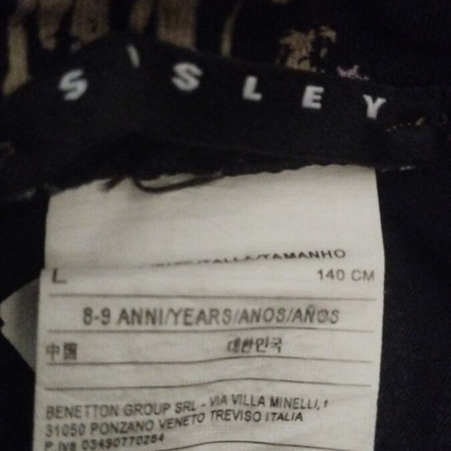 Sisley girls' set used, size 8-9 years, black and beige