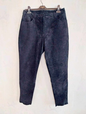 Monki women's leather pants XL like new, black suede