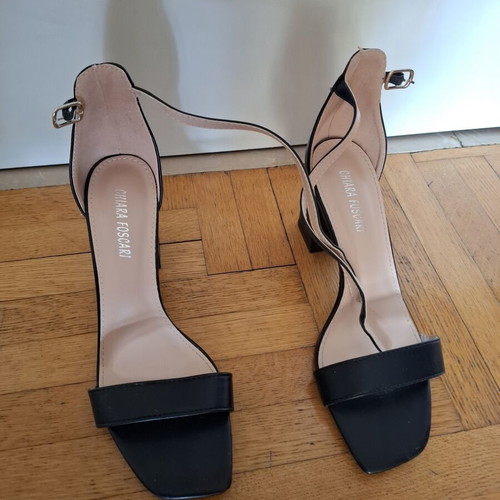 Black high-heeled sandals like new, sizes 39 and 41
