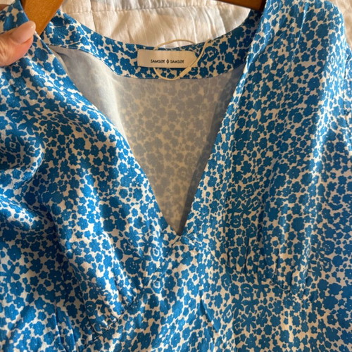 Samsoe Samsoe mini floral dress like new, white and blue