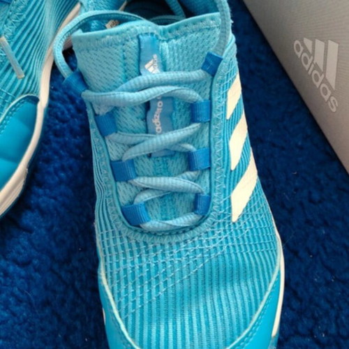 Adidas kids tennis shoes like new, blue, unisex size 34