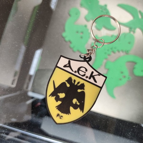 AEK keychain 3D printed in PLA