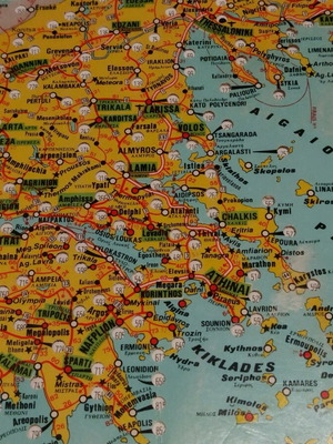 Distance map kensoras like new, kilometers in Greece and Europe