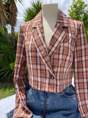 Blazer style shirt plaid, size 38, like new