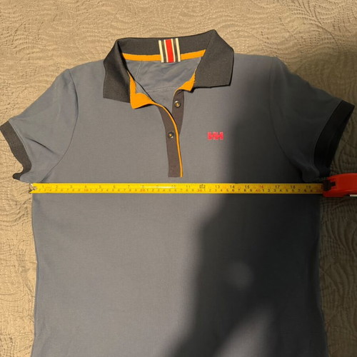 Helly Hansen Polo Shirt men's XL, used, steel blue with black collar