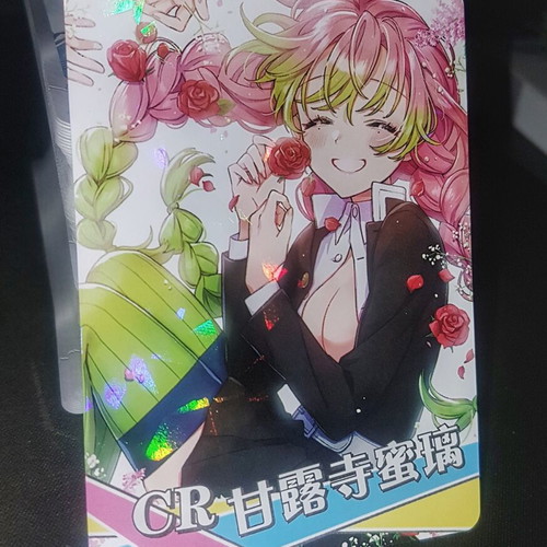 Mutsuri Demon Slayer Anime Waifu Holo Card like new with shattered glass foil
