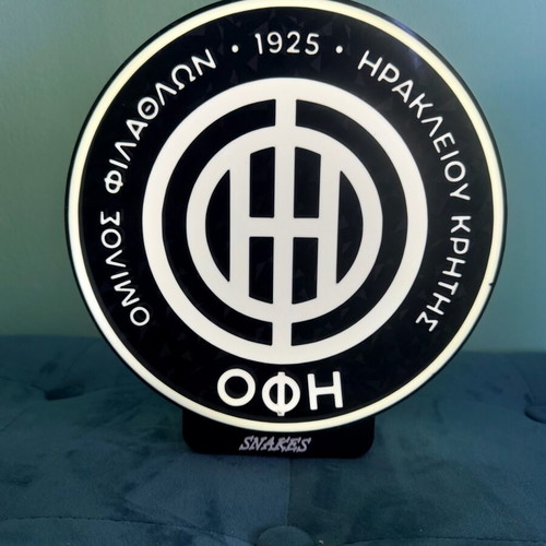 Custom LED light ΟΦΗ like new with base and keychain