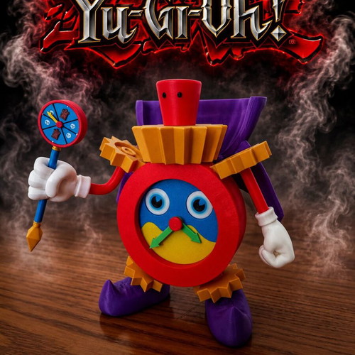 Time Wizard Yu-Gi-Oh! 3D Printed Figure new with clock mechanism