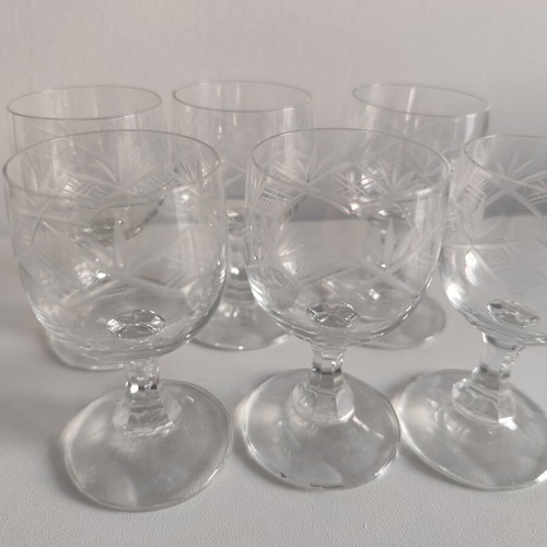 Vintage crystal liqueur glasses, set of 6