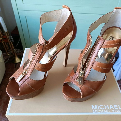 Michael Kors high-heeled platform boots size 40 used, brown