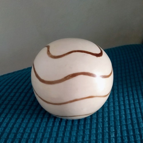 Ceramic handmade decorative balls set like new, Peru, sizes 15-10-9cm