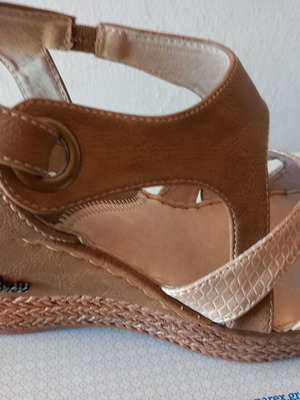 Parex women's platform sandals size 40 new, beige and brown