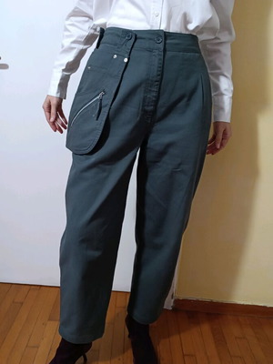 Petrol high-waisted cotton pants ASOS like new, size 38
