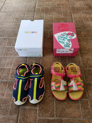 Girls' sandals and platforms used, size 31, two pairs