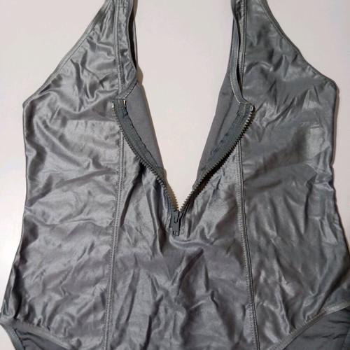 Textiles Vertrauen one-piece swimsuit used, silver/grey metallic, L/XL