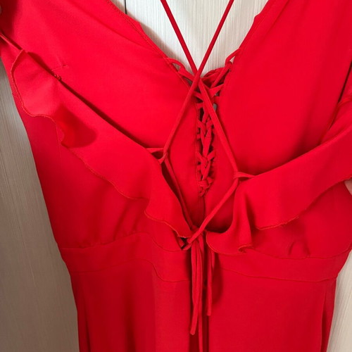 Long backless dress red like new