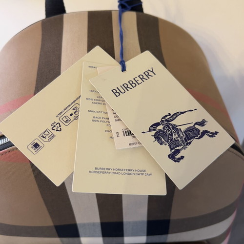 Burberry Jeff κλασικό καρό σακίδιο πλάτης καινούργιο, καμβάς και δέρμα