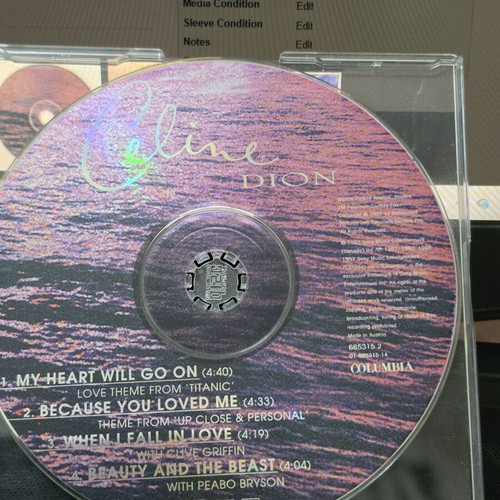 Celine Dion My Heart Will Go On CD used, Titanic soundtrack