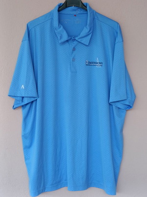 Antigua plus size men's polo shirt, blue, XXL