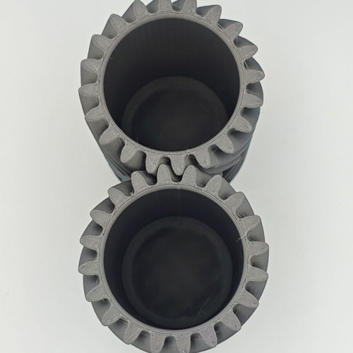 3D Printed Double Pencil Holder with Moving Gears, Custom Colors