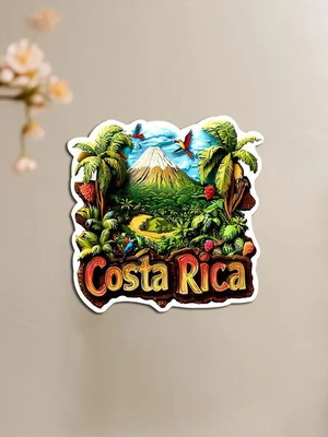 Costa Rica magnet new, colorful with jungle theme