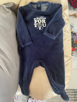 Baby velour romper new, brand Kiabi