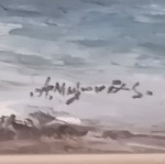 Oil Painting by Alkiviadis Mylonas, seaside landscape, like new