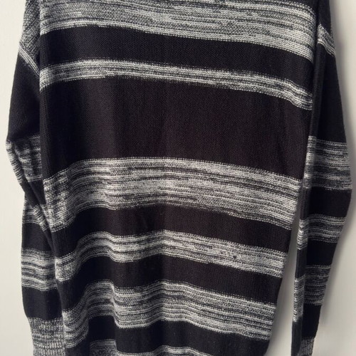 Oversized striped knit sweater Papaya M like new, black and grey with zippers