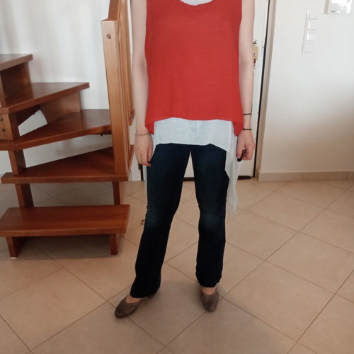 Asymmetrical linen top 2-piece set like new, Achilleas Accessories