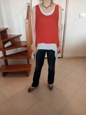 Asymmetrical linen top 2-piece set like new, Achilleas Accessories
