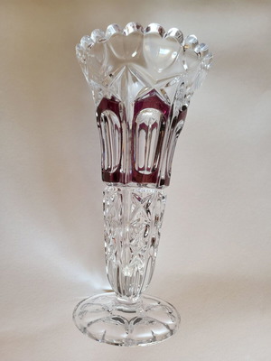Crystal vase like new, 20cm height, 1980s vintage