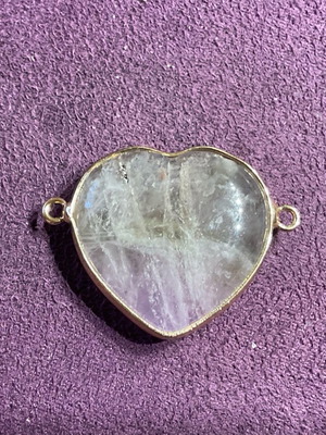 Amethyst authentic stone heart-shaped pendant