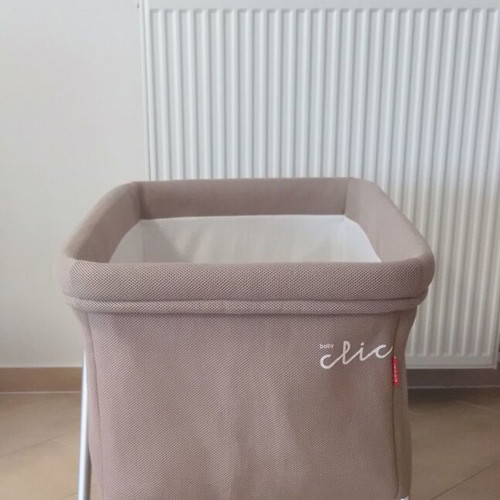 Clic baby cot used, portable 0-6 months, beige