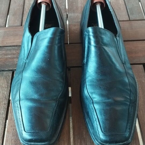 Lorenzi men's leather formal slip-on shoes EU 45 like new, black