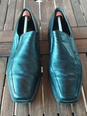 Lorenzi men's leather formal slip-on shoes EU 45 like new, black