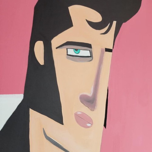 Painting on Canvas Acrylic Pop Art Elvis, new