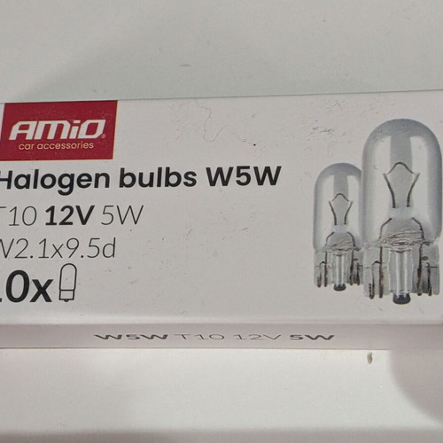 AMiO Halogen T10 W5W Bulbs new