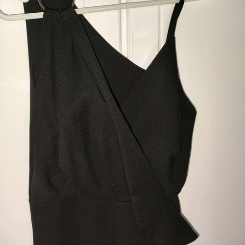 One-piece jumpsuit medium with ring on one shoulder like new, black