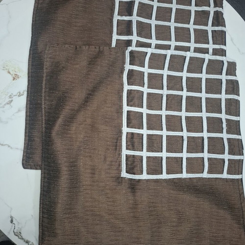 Decorative pillow covers set of 2 brown with embossed design and mesh