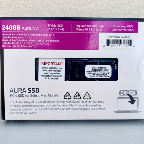 OWC Aura N2 240GB SSD new for Apple Mac