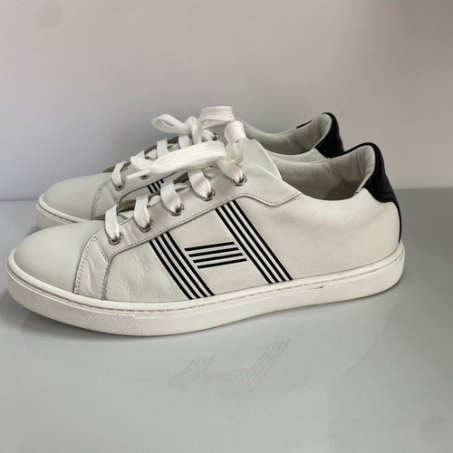 Hermes leather sneakers used, size 40, white