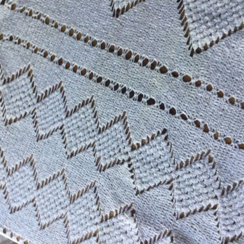 Vintage handmade knitted table runner 160x40 cm used
